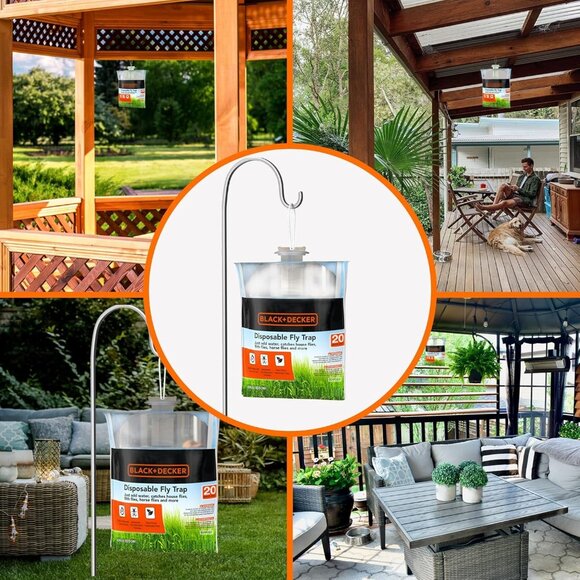 Fly Trap- Hanging Fly Traps Outdoor- Natural Non-Toxic Fly Catcher Attractant - Picture 4 of 6